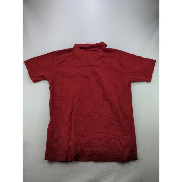 Mens Quiksilver Short Sleeve Polo Shirt Size L Red Logo Collared - Picture 2 of 10